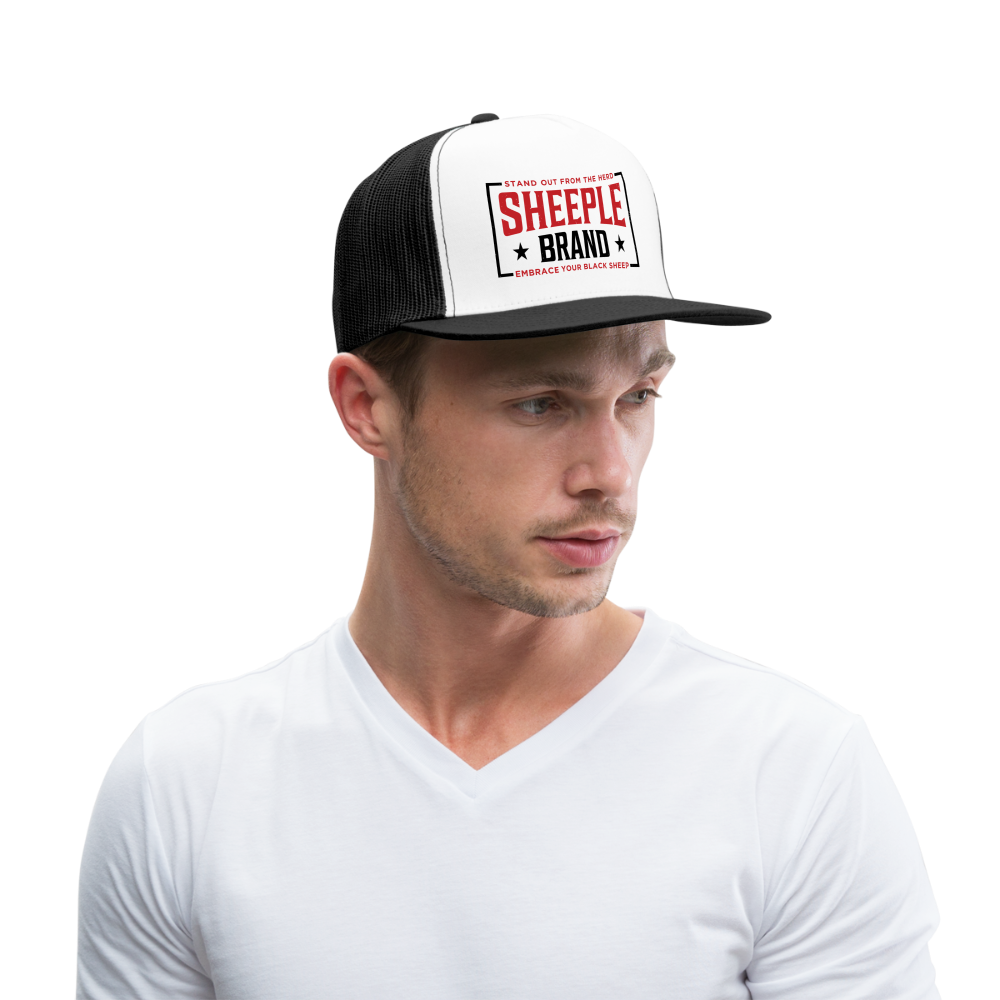 Square Branded Trucker Hat - white/black