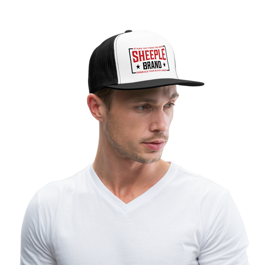 Square Branded Trucker Hat - white/black