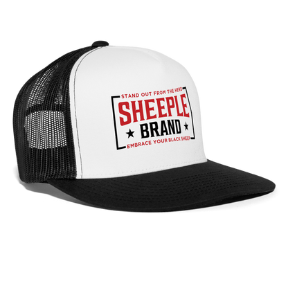 Square Branded Trucker Hat - white/black