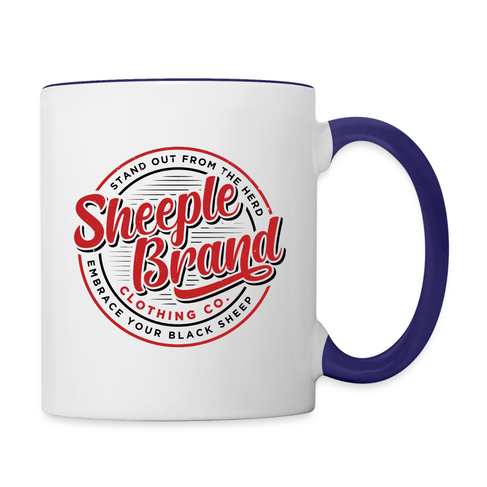 Sheeple Branded Coffee Mug - white/cobalt blue