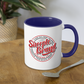 Sheeple Branded Coffee Mug - white/cobalt blue