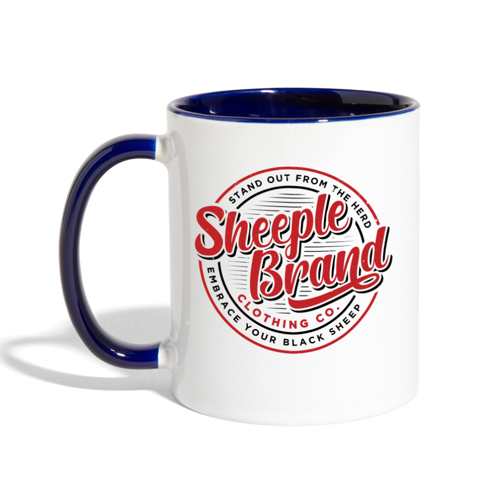 Sheeple Branded Coffee Mug - white/cobalt blue