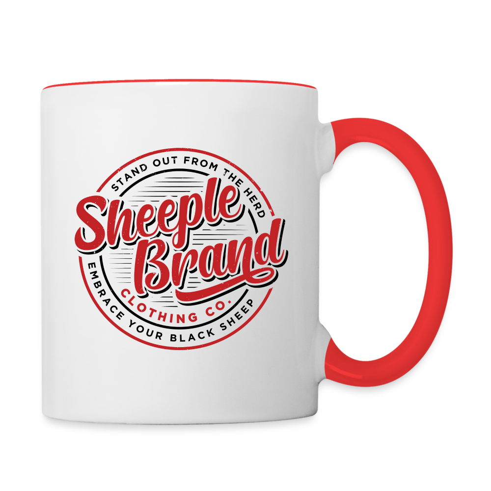 Sheeple Branded Coffee Mug - white/red