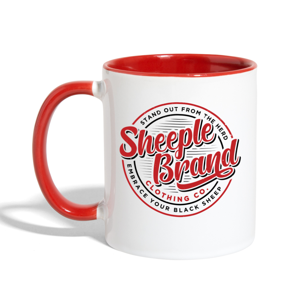 Sheeple Branded Coffee Mug - white/red