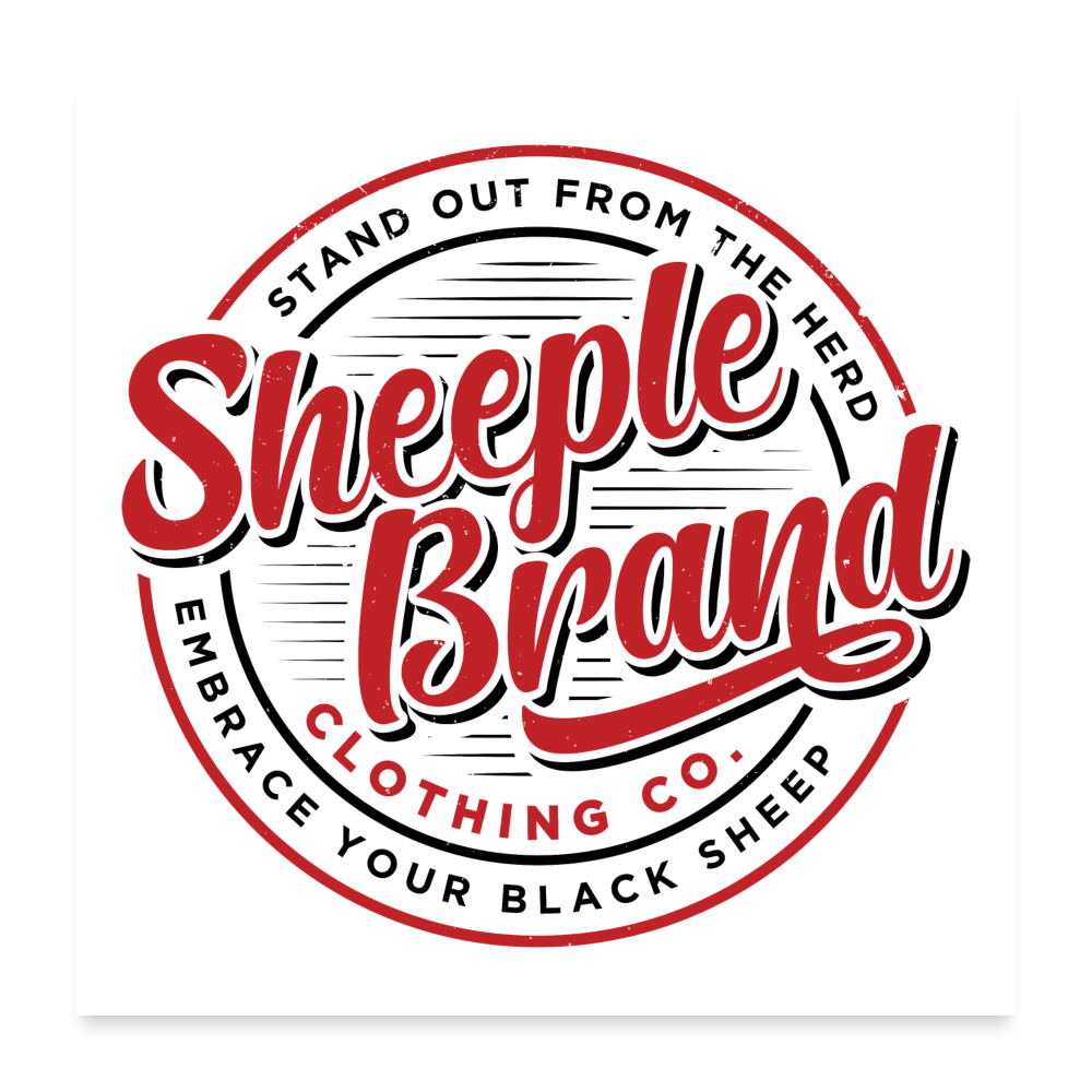 Sheeple Brand Poster 24x24 - white