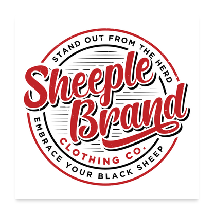 Sheeple Brand Poster 24x24 - white