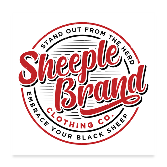 Sheeple Brand Poster 24x24 - white