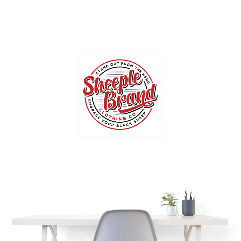 Sheeple Brand Poster 24x24 - white