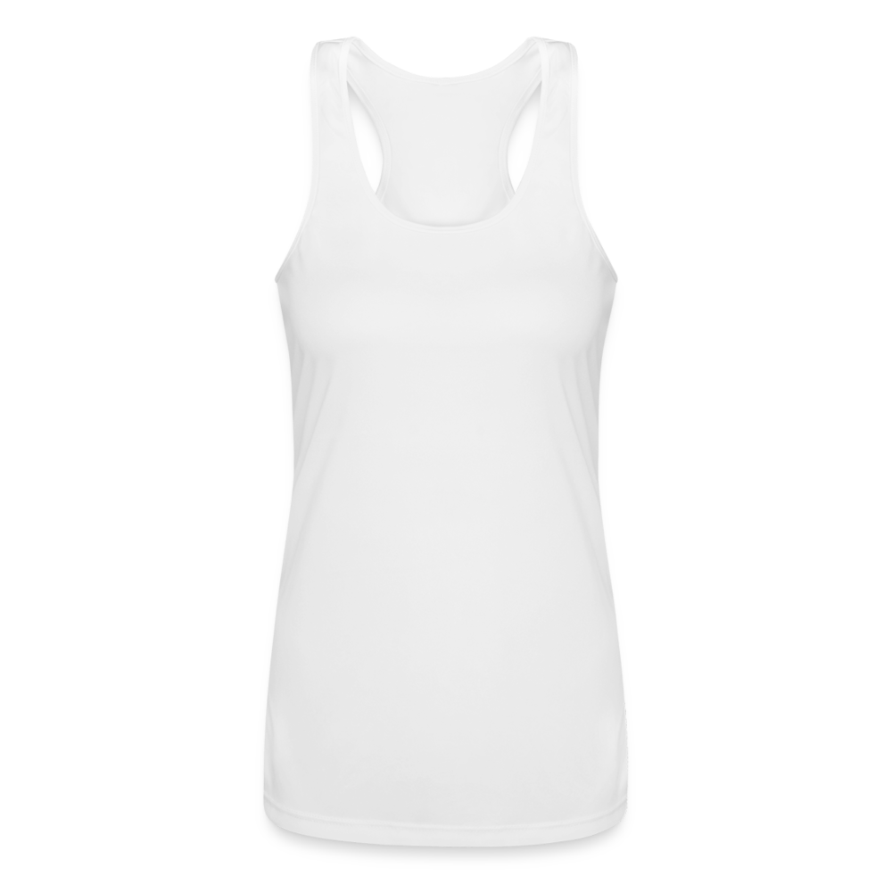 Women’s Performance Racerback Tank Top Back Branding - white