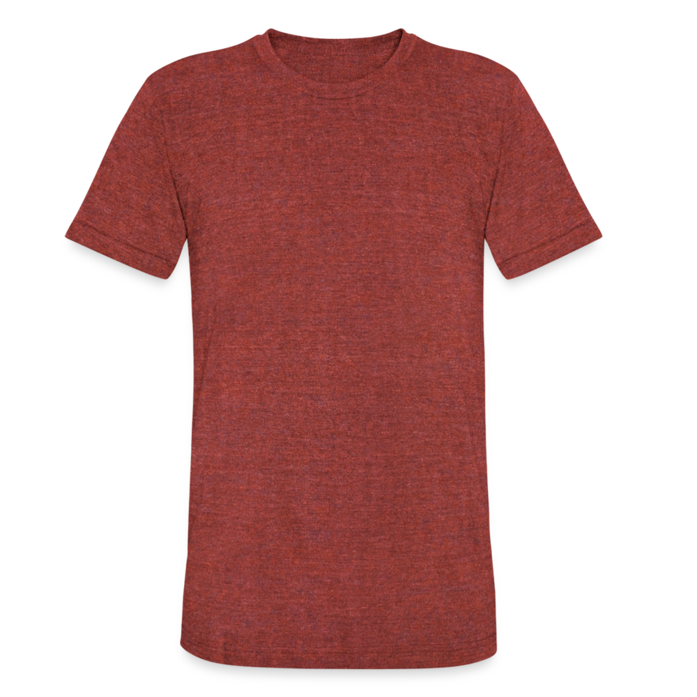 Unisex Tri-Blend T-Shirt Back Branding - heather cranberry