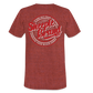 Unisex Tri-Blend T-Shirt Back Branding - heather cranberry