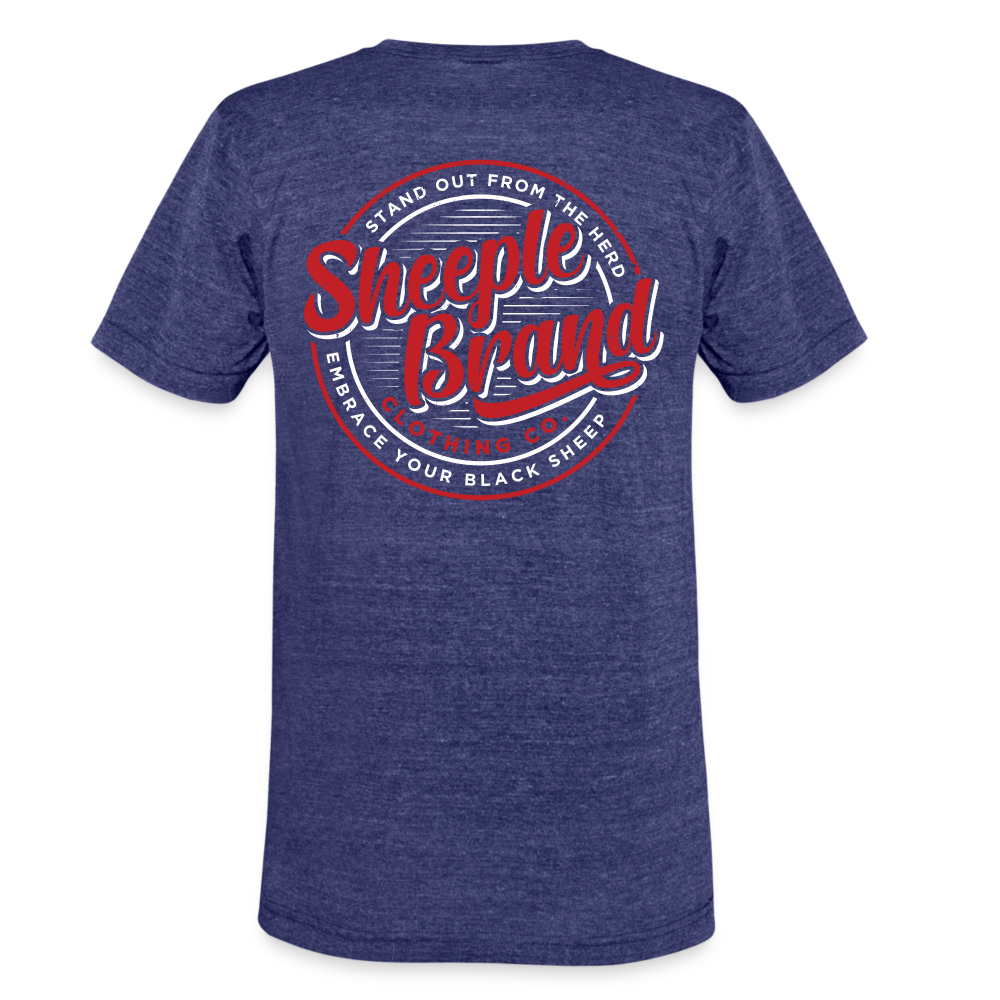 Unisex Tri-Blend T-Shirt Back Branding - heather indigo