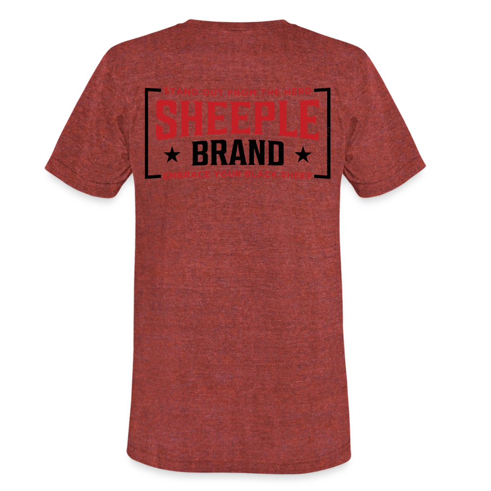 Unisex Tri-Blend T-Shirt Back - heather cranberry