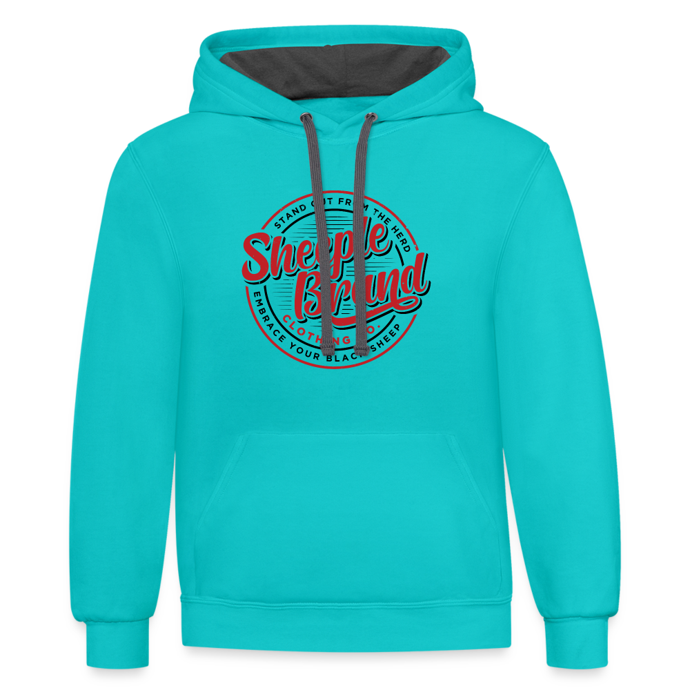 Sheeple Branded Hoodie - scuba blue/asphalt