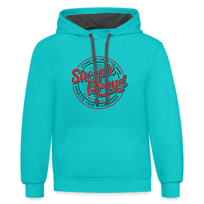 Sheeple Branded Hoodie - scuba blue/asphalt