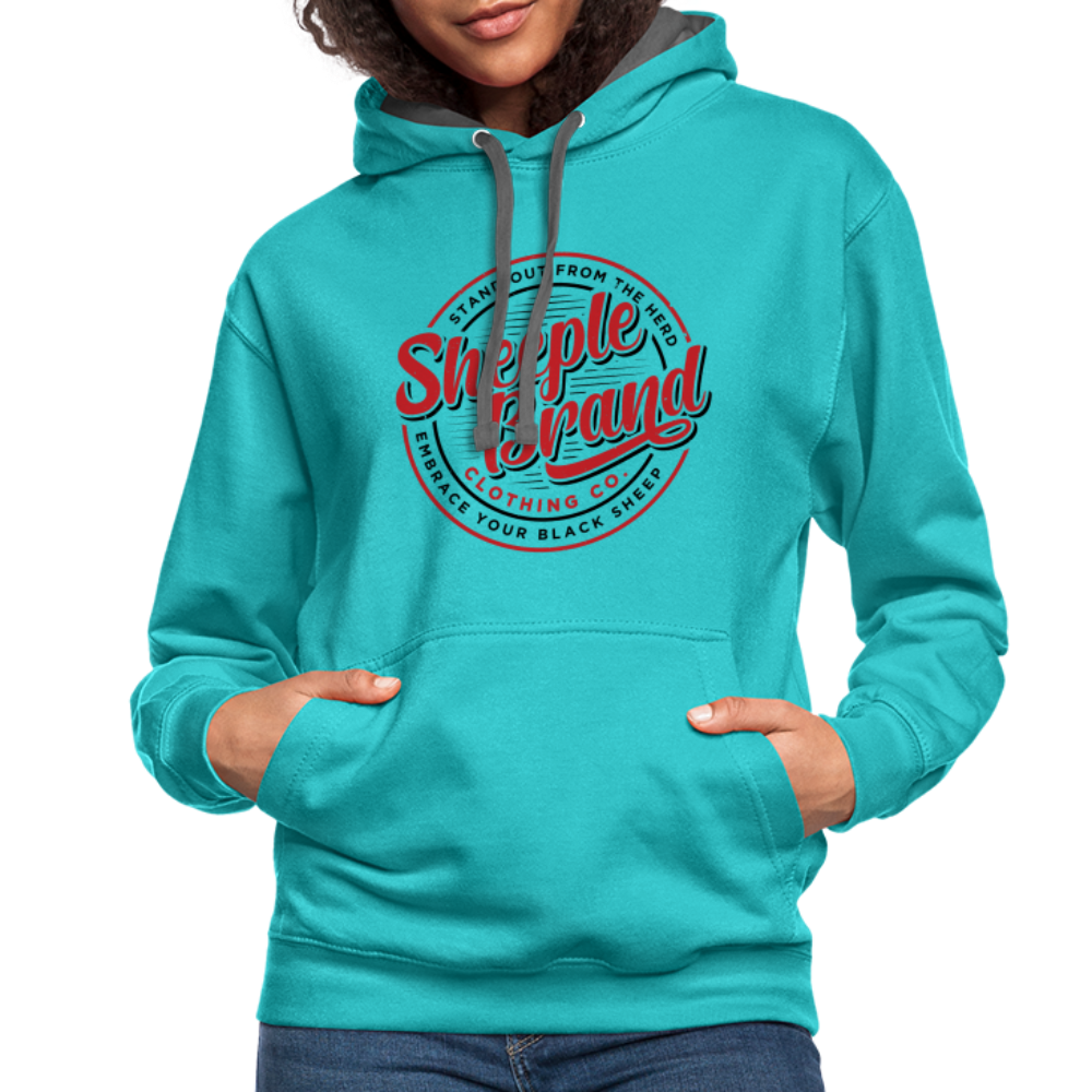 Sheeple Branded Hoodie - scuba blue/asphalt