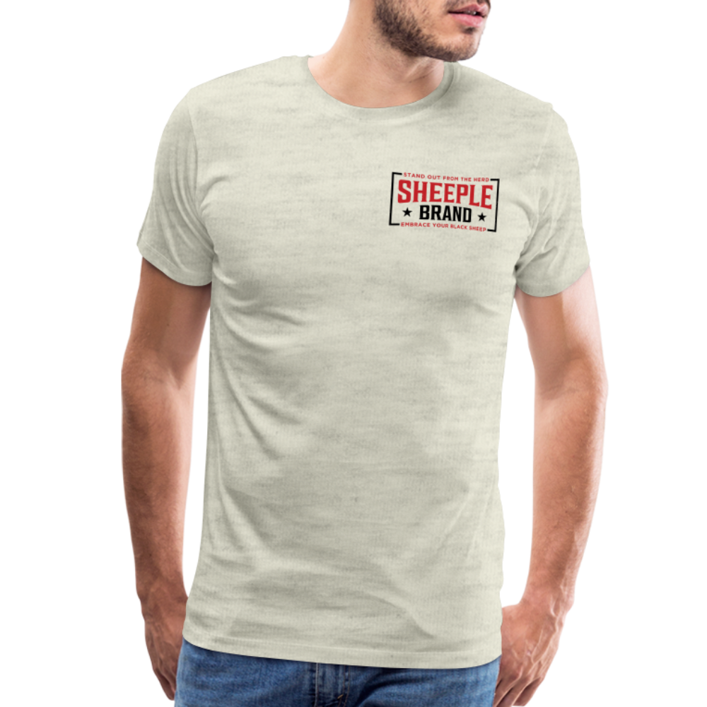 Men's Cotton Sheeple Brand T-Shirt - heather oatmeal