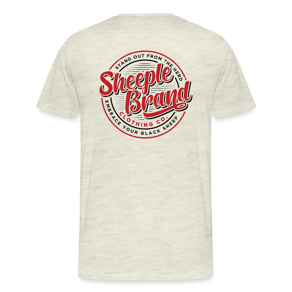 Men's Cotton Sheeple Brand T-Shirt - heather oatmeal