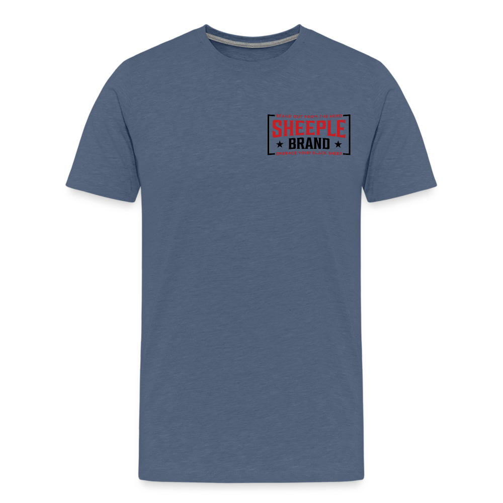 Men's Cotton Sheeple Brand T-Shirt - heather blue