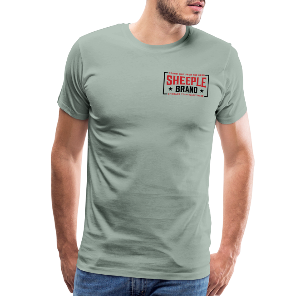 Men's Cotton Sheeple Brand T-Shirt - steel green