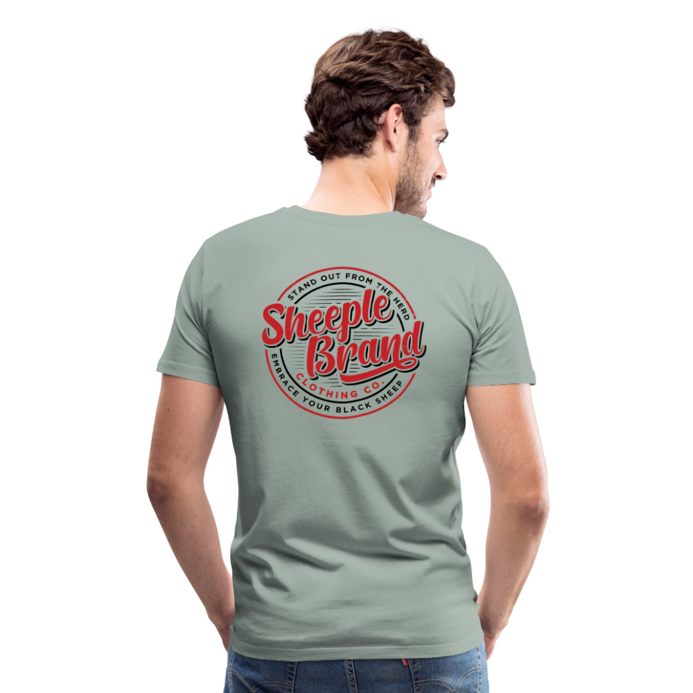 Men's Cotton Sheeple Brand T-Shirt - steel green