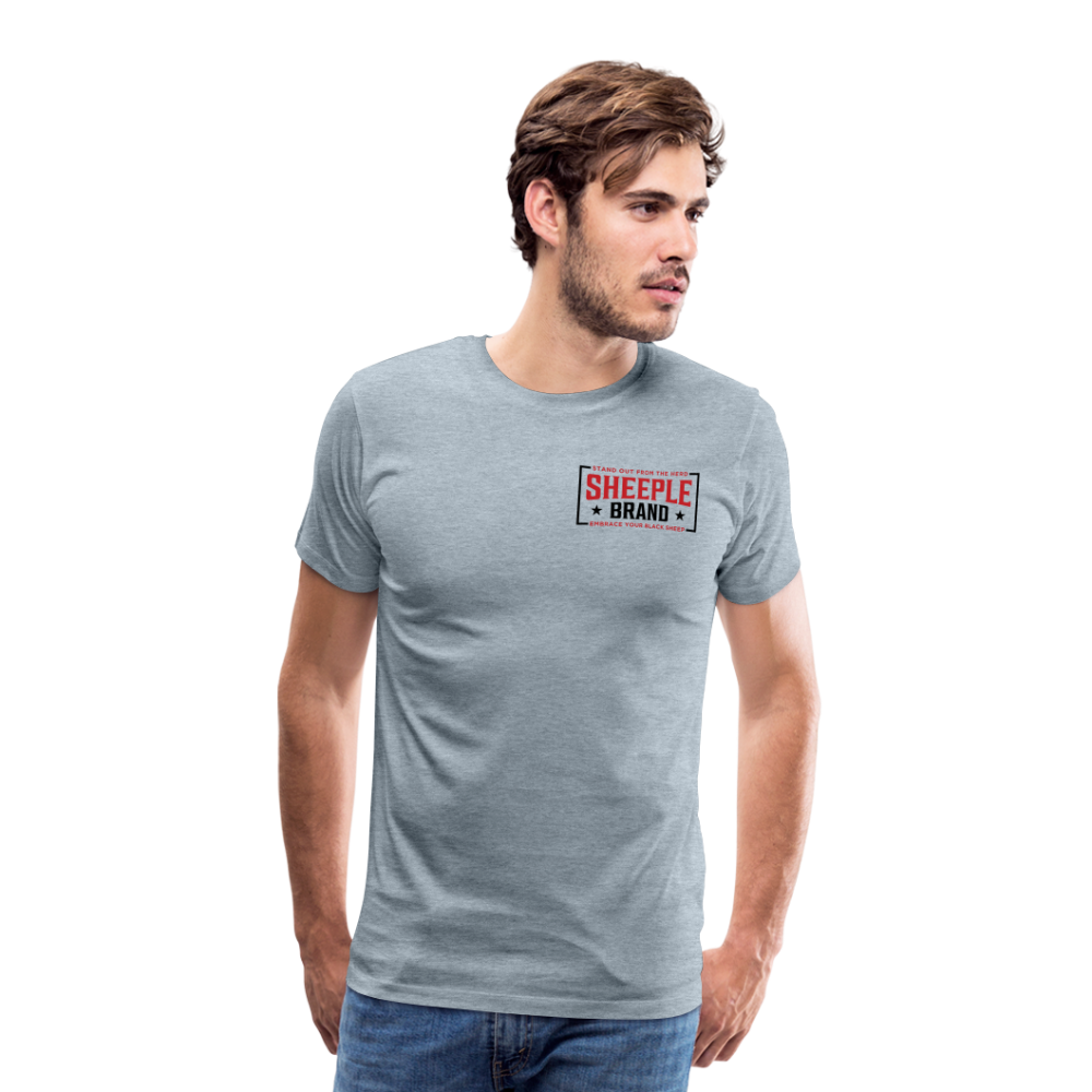 Men's Cotton Sheeple Brand T-Shirt - heather ice blue