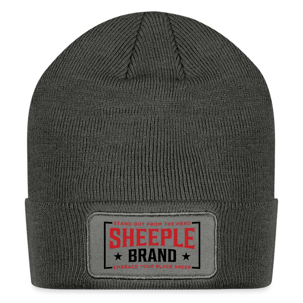 Sheeple v2 Patch Beanie - charcoal grey