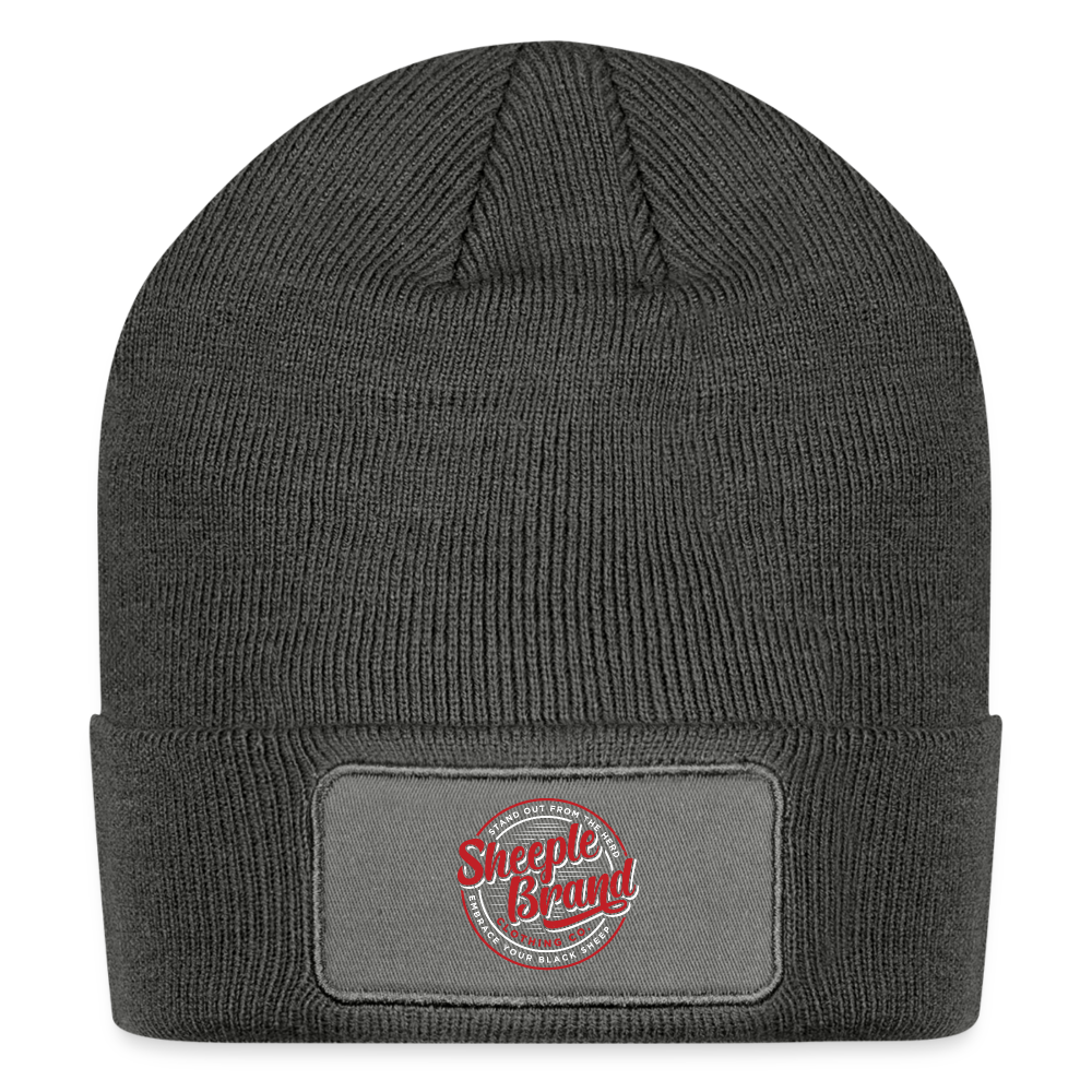 Sheeple Patch Beanie - charcoal grey